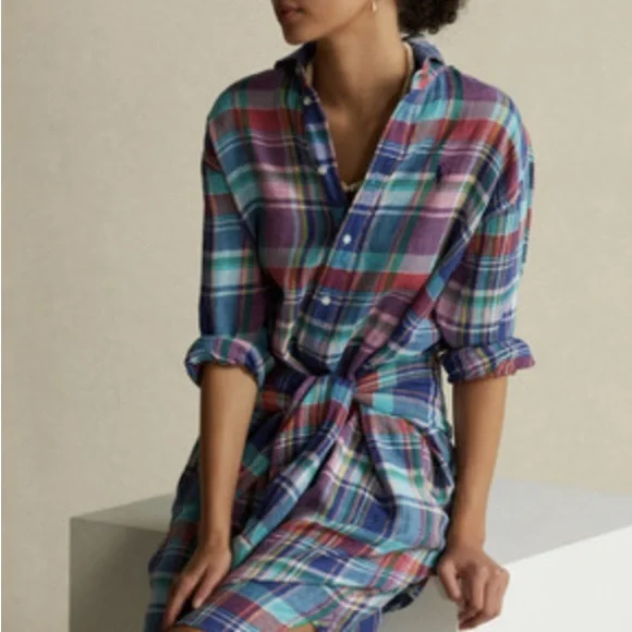 Ralph Lauren | Dresses | Polo Ralph Lauren Madras Casual Shirtdress Size 2  | Poshmark